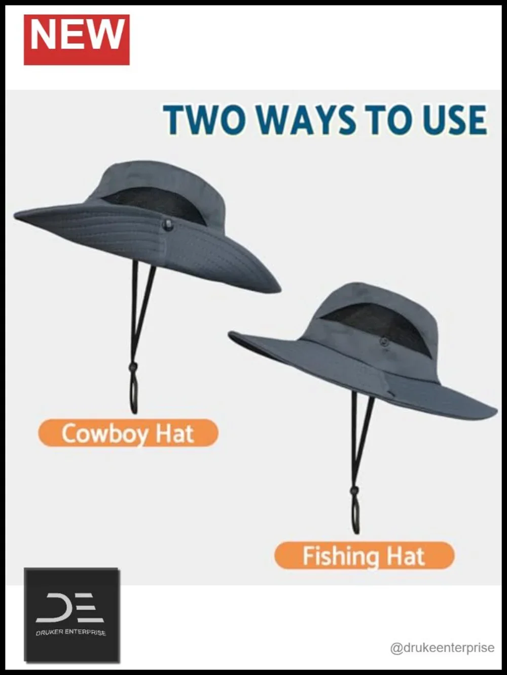 Wide Brim Bucket Hat UPF 50+ Sun Protection for Outdoor Fishing Hiking Camping